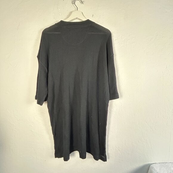 Jhane Barnes Mens Black 100% Silk Waffle Knit Short Sleeve Crew Neck T-Shirt XL - Picture 2 of 7